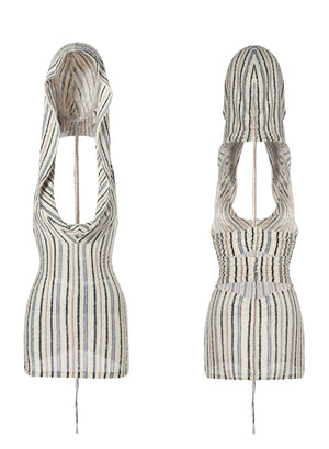 Striped Hooded Dress