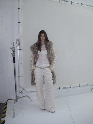 CSFC Multi-pattern Fur Long Jacket