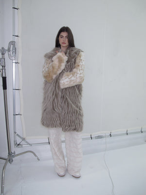 CSFC Multi-pattern Fur Long Jacket