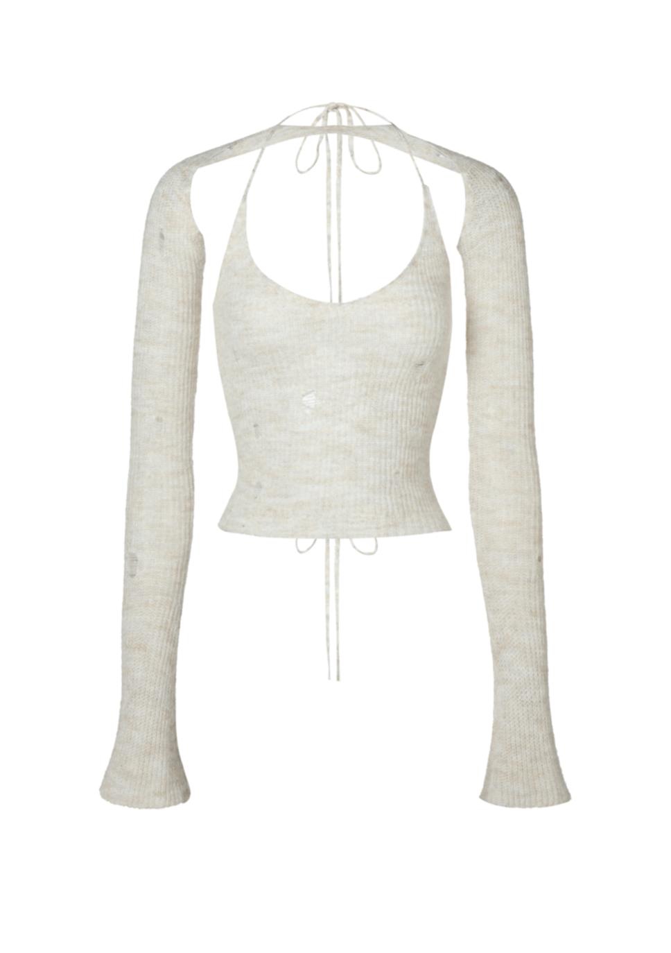 CSFC Label "Echo" Two-Piece Backless lace up Knit Top（Oats white）