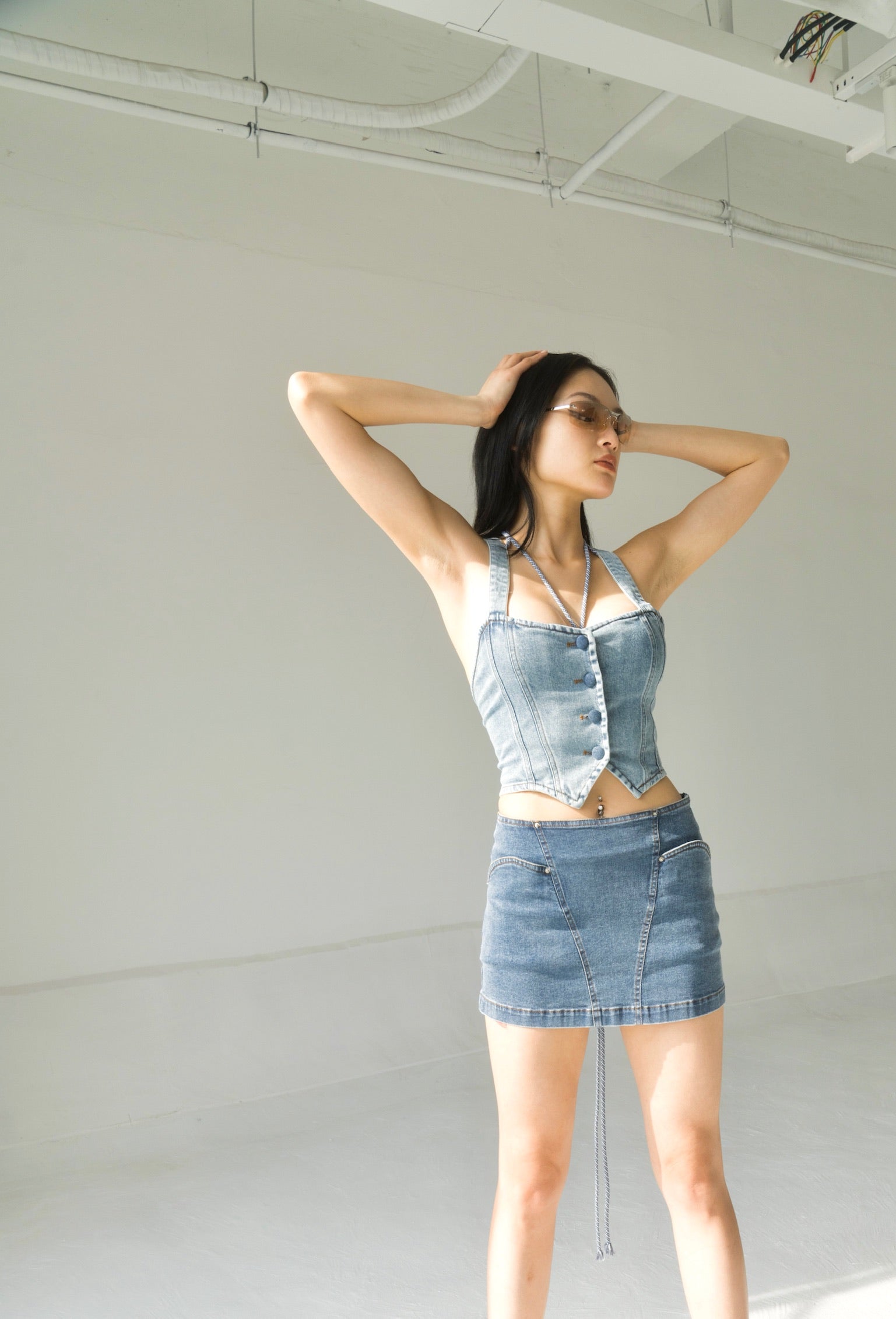 CSFC Label Denim Vest Top