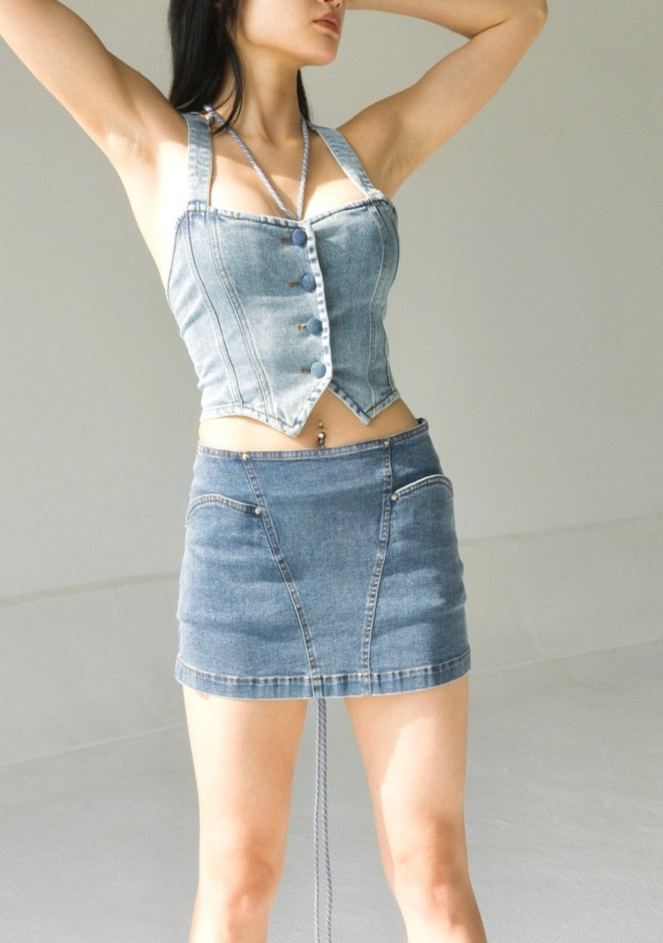 CSFC Label Low-waist Mini Skirt Indigo