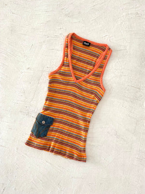 Vintage Dolce & Gabbana Stripe Print Tank Top