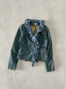 Vintage Roberto Cavalli Ruffled Denim Jacket