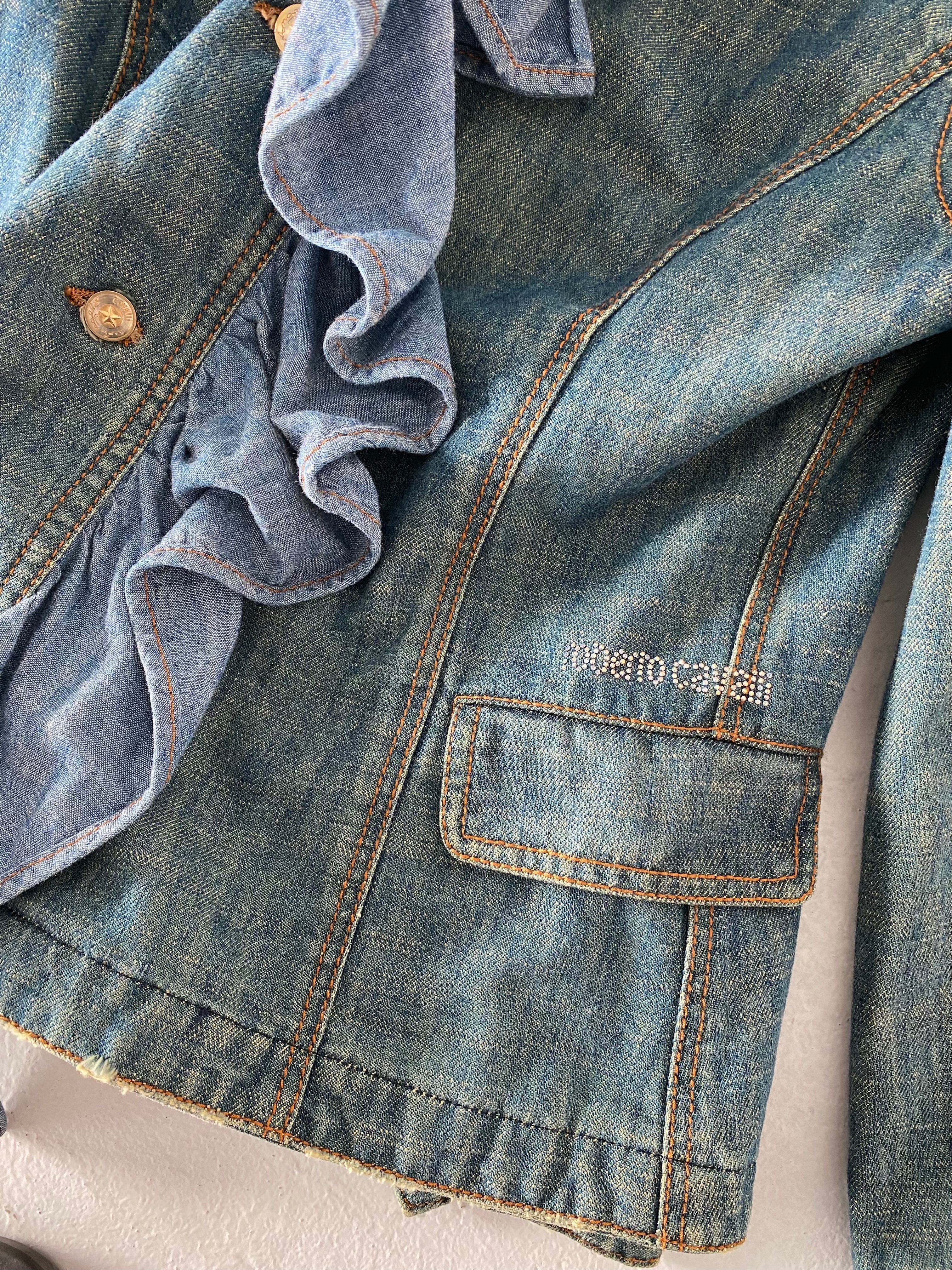 Vintage Roberto Cavalli Ruffled Denim Jacket