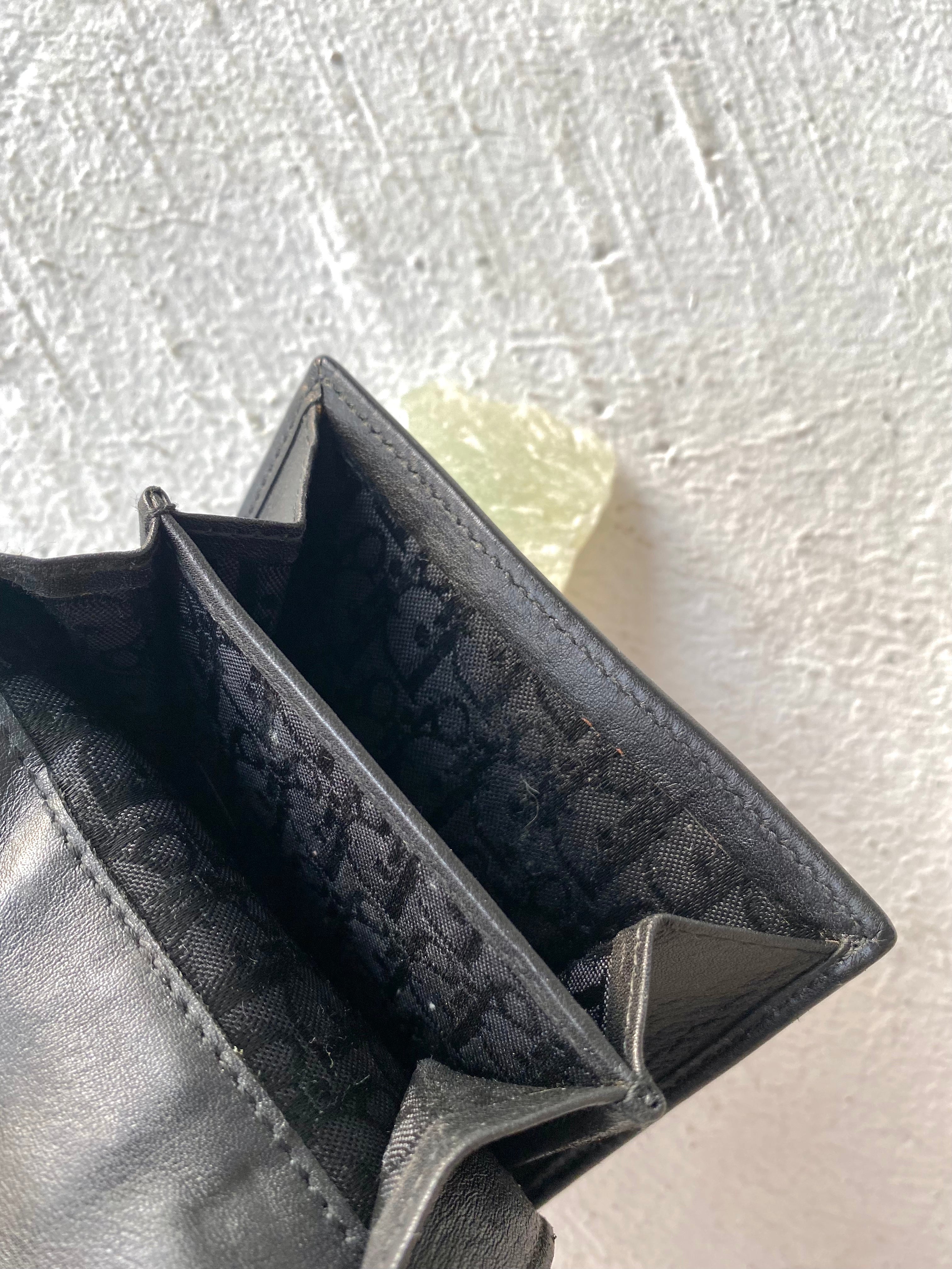 Vintage Dior Black Ultramatte Calfskin Wallet